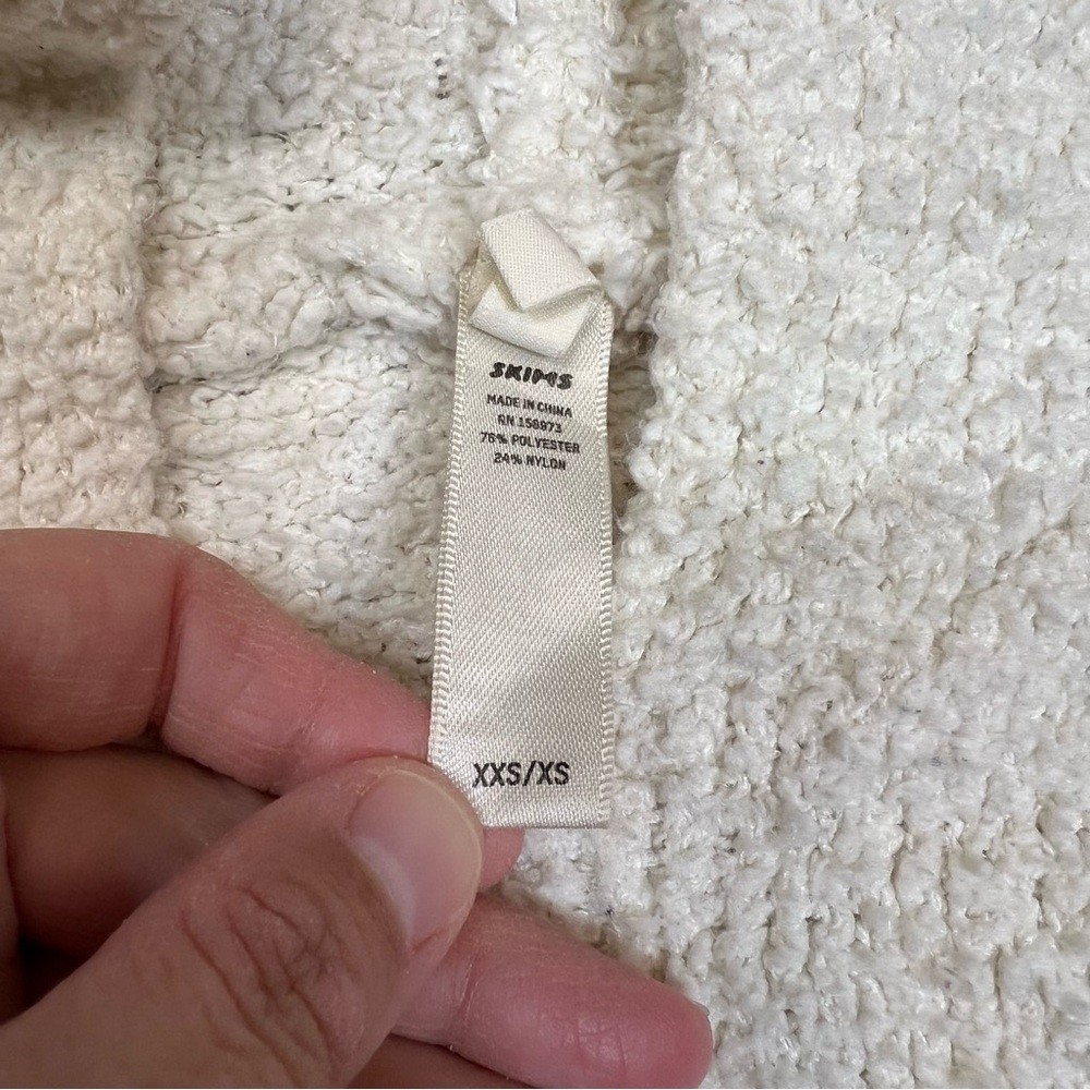 SKIMS x Team USA Olympic Sherpa Zip Hoodie Cream Teddy Fleece XXS XS - Picture 4 of 6